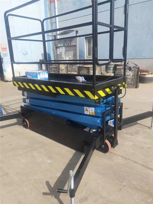 One Man Can Easy Pull Or Tow Aerial Working Table Mobile Scissor Hydraulic Lift Platform Movement