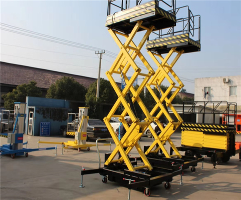 Mobile Aerial Work Platform 380v One Man Scissor Lift 500kg Load Ce Approval