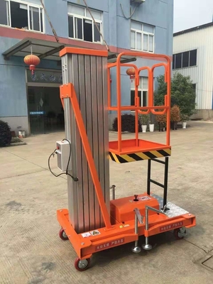 Single Mast Aerial Work Platform Max 9m Hydraulic Aerial Platform 125kg