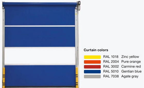 Food Factory PVC High Speed Roll Up Doors Radar Control System and Infrared Sensor